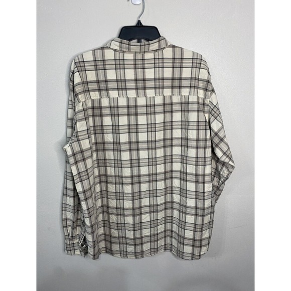Columbia Button Up Shirt Mens Size XL Extra Large Brown Plaid Long Sleeve - Picture 2 of 8